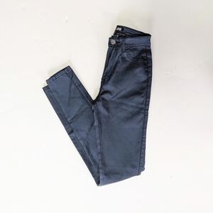 Women’s JC & JQ Navy Blue Shimmery Coated Skinny Jeans